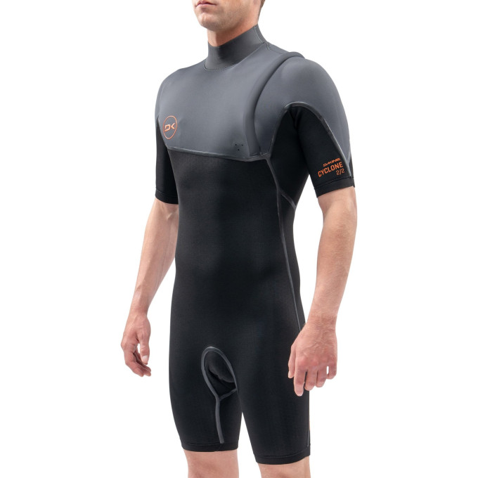 Гидрокостюм DAKINE MEN'S CYCLONE ZIP FREE SHORT SLEEVE FULL SUIT 2/2mm Black/Gray Размер L