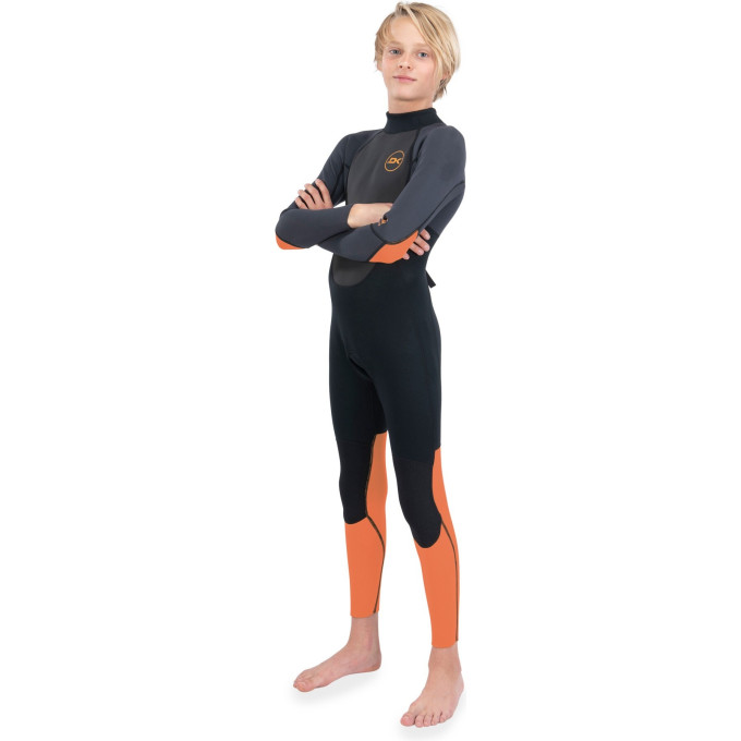 Гидрокостюм детский DAKINE KIDS QUANTUM B/Z FULL SUIT 4/3 GBS Black/camo, размер 14
