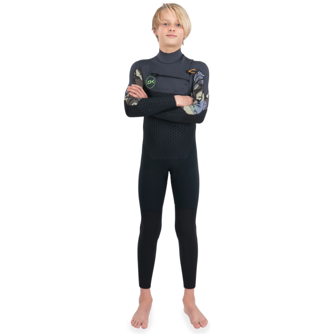 Гидрокостюм детский DAKINE KID'S RANGER SURF HYBRID BACK ZIP 3/2mm Black/Green, размер 15