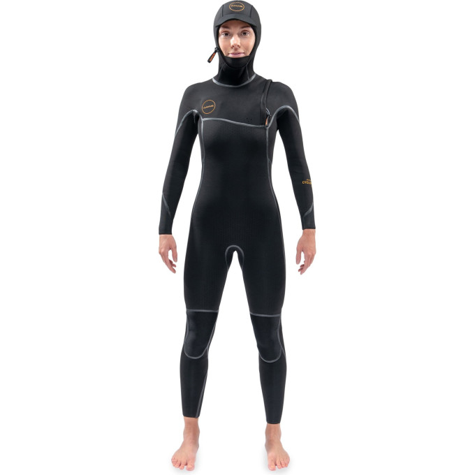 Гидрокостюм женский DAKINE WOMEN'S CYCLONE ZIP FREE HOODED 5/4mm Black Размер 14