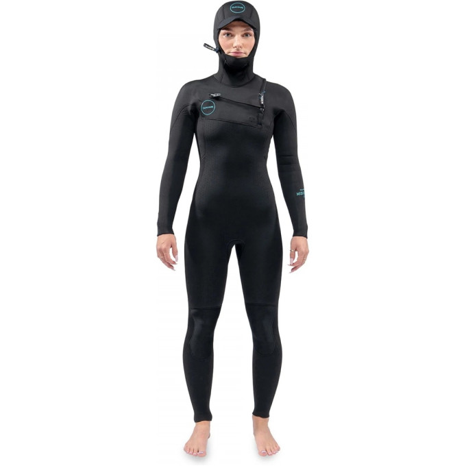 Гидрокостюм женский DAKINE WOMENS MISSION CHEST ZIP HOODED 6/5/4mm BLACK, 8