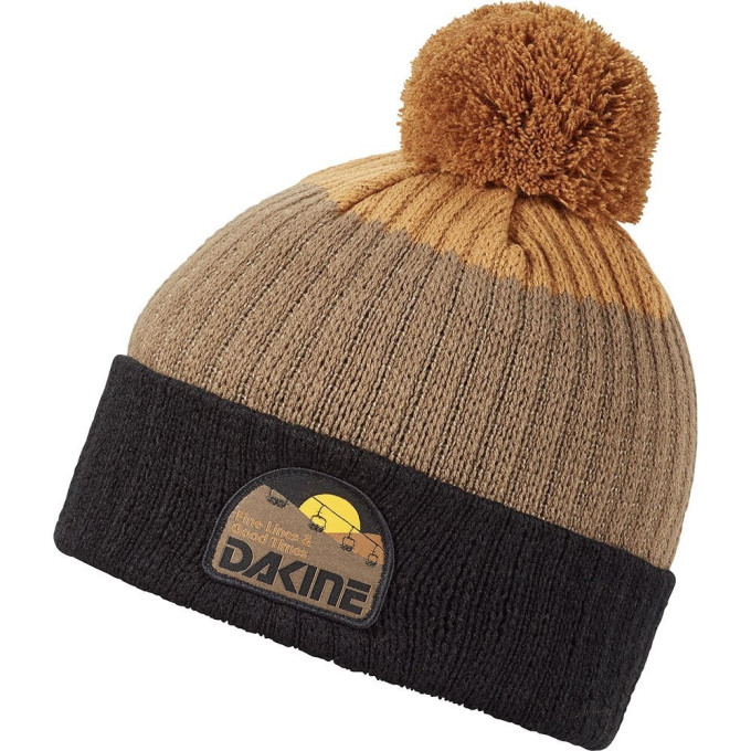 Шапка DAKINE EZRA BEANIE BLACK/CHOCOLATE CHIP/CARAMEL